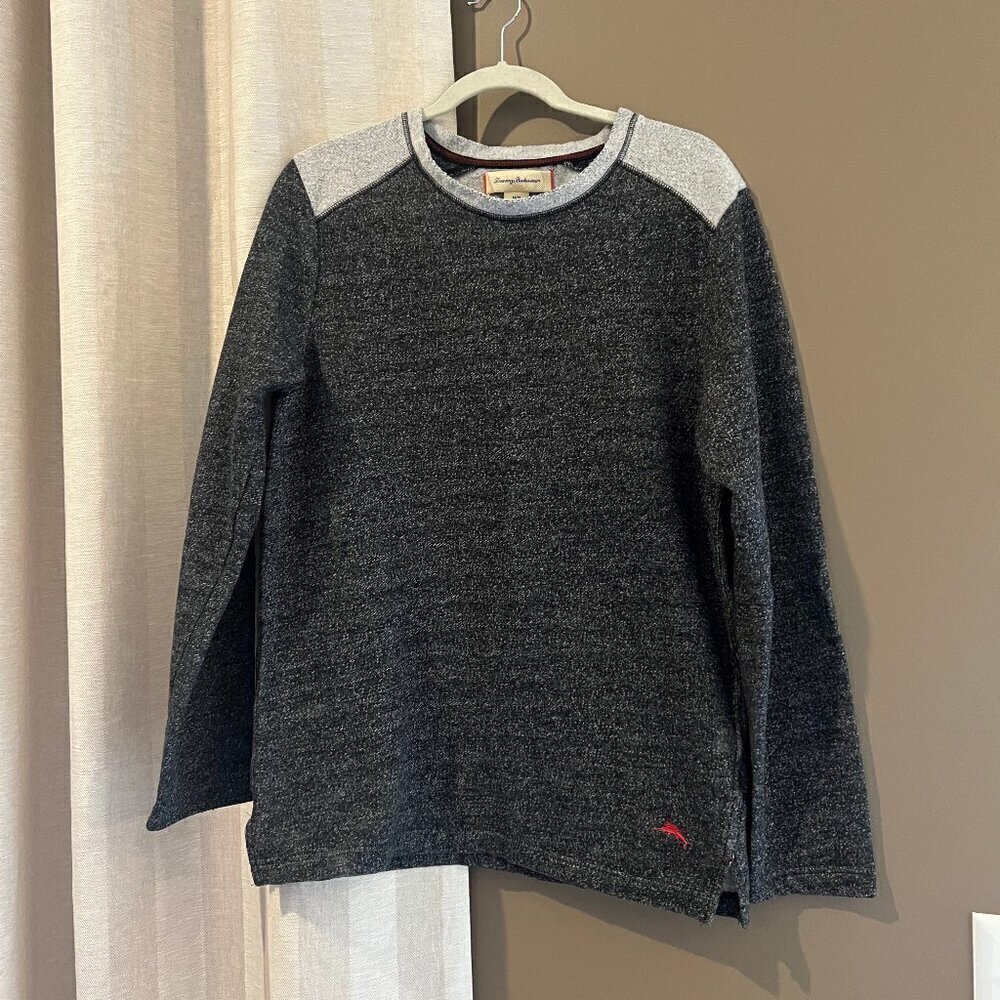 Tommy Bahama Dark Gray Lightweight Heather Sweater, Size Medium
